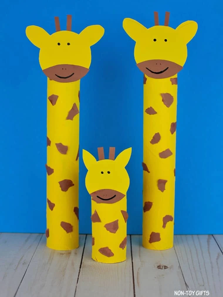 Turn a paper roll into a cute giraffe craft.
