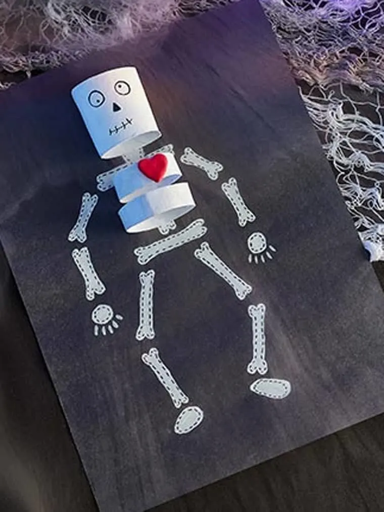 3D paper skeleton craft for kids