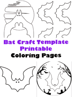 bat printable template outline for Halloween coloring pages