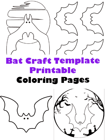 bat printable template outline for Halloween coloring pages