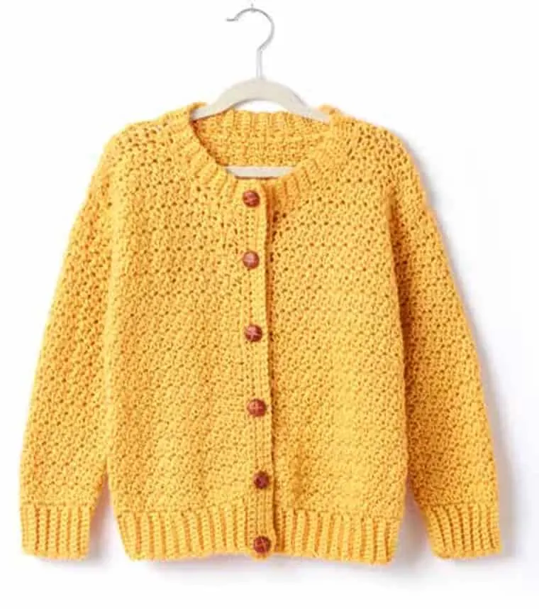 button-up crew neck sweater crochet cardigan pattern 
