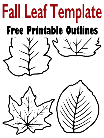 fall leaf template printable outlines