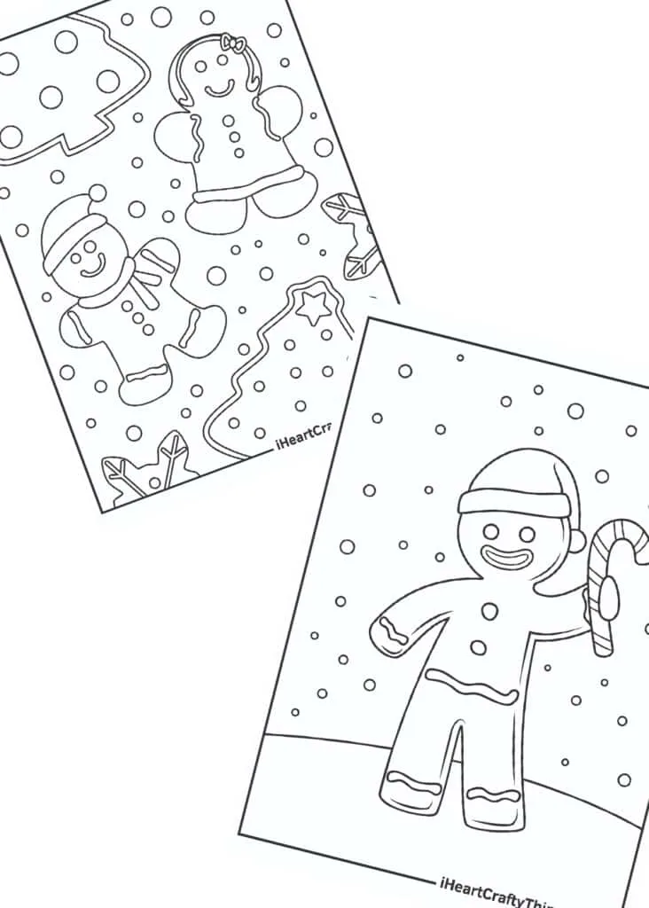printable black and white gingerbread men coloring pages