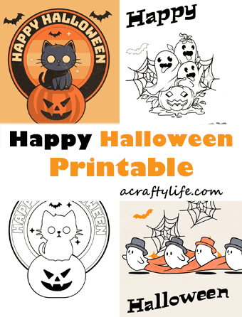 Free Happy Halloween Printable: Coloring Page - A Crafty Life
