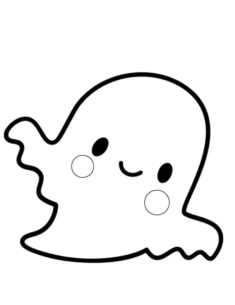 color this friendly ghost Halloween coloring page with your favorite media.