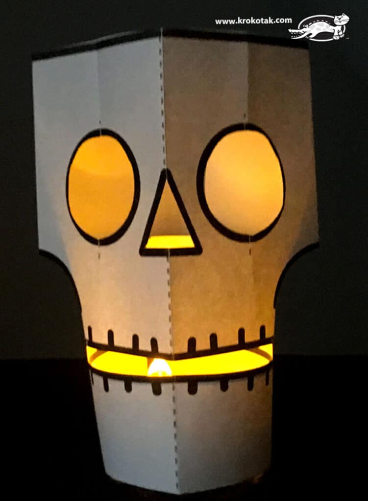 paper lantern skull craft printable