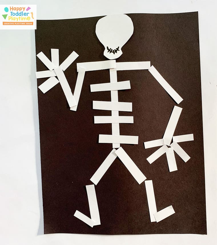 paper strip skeleton craft for kids