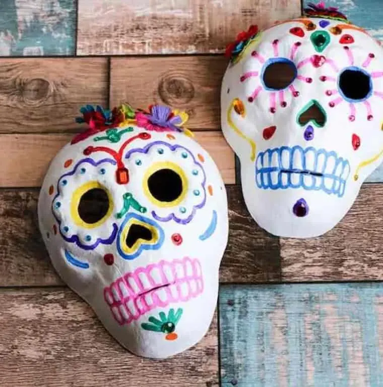 paper sugar skull craft for kids