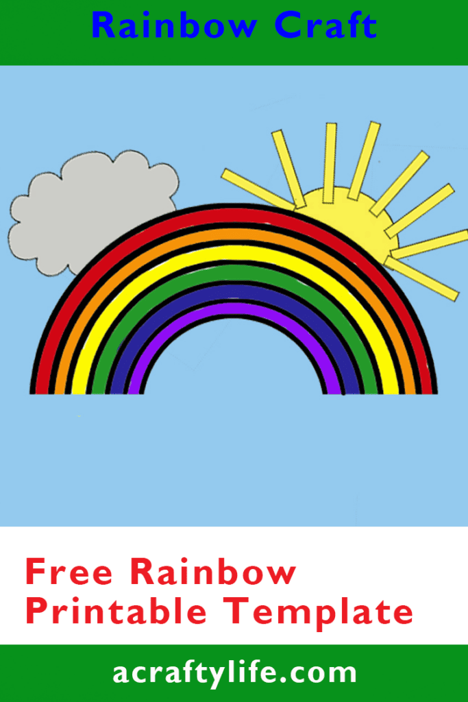 Rainbow template printable craft