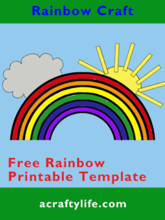 printable rainbow template with sun and cloud