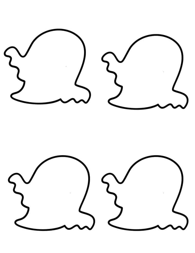 4 small ghost template outline printable