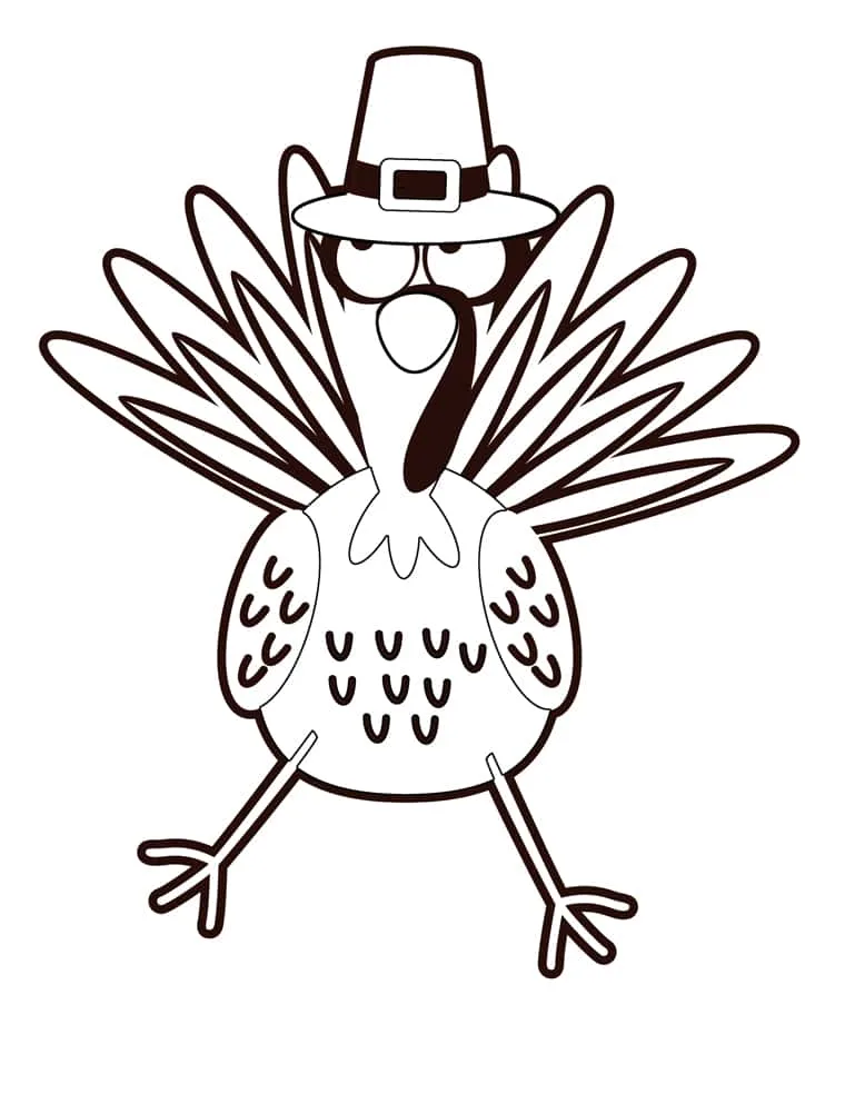 turkey with pilgrim hat printable