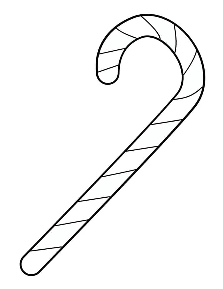 large printable candy cane template outline