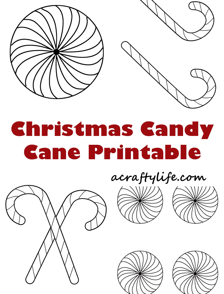 Christmas candy cane printable template