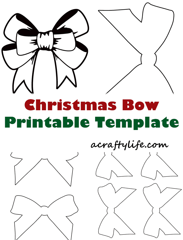 Christmas bow to print printable template