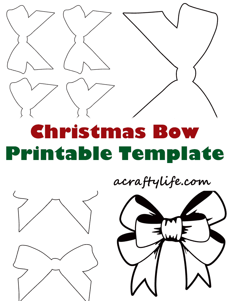 Christmas bow to print printable template