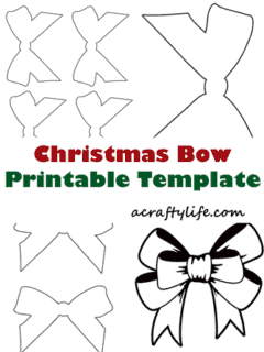 Christmas bow to print printable template