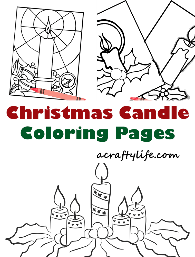 christmas candle coloring pages