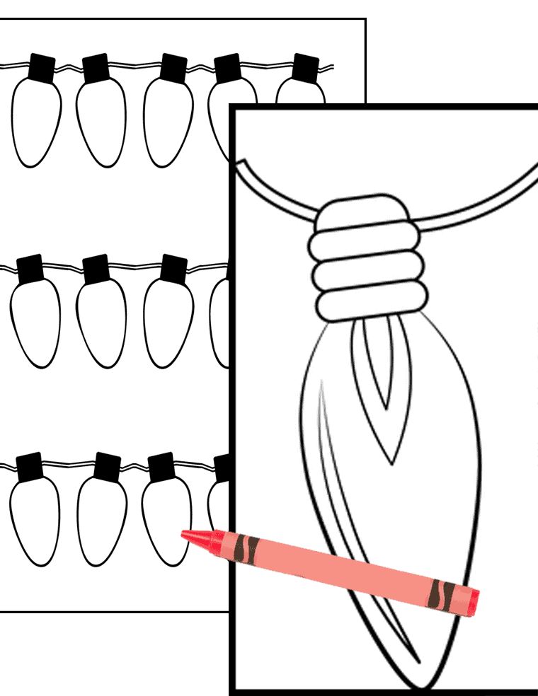 Christmas lights coloring pages