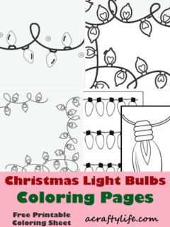 Christmas light bulb coloring pages