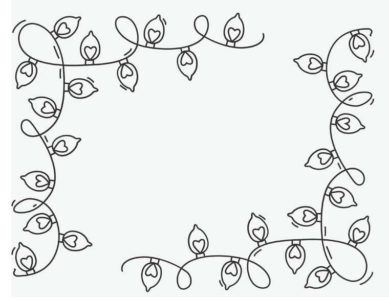 Christmas light bulbs coloring page printable