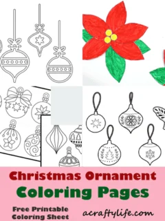 printable Christmas ornament coloring pages