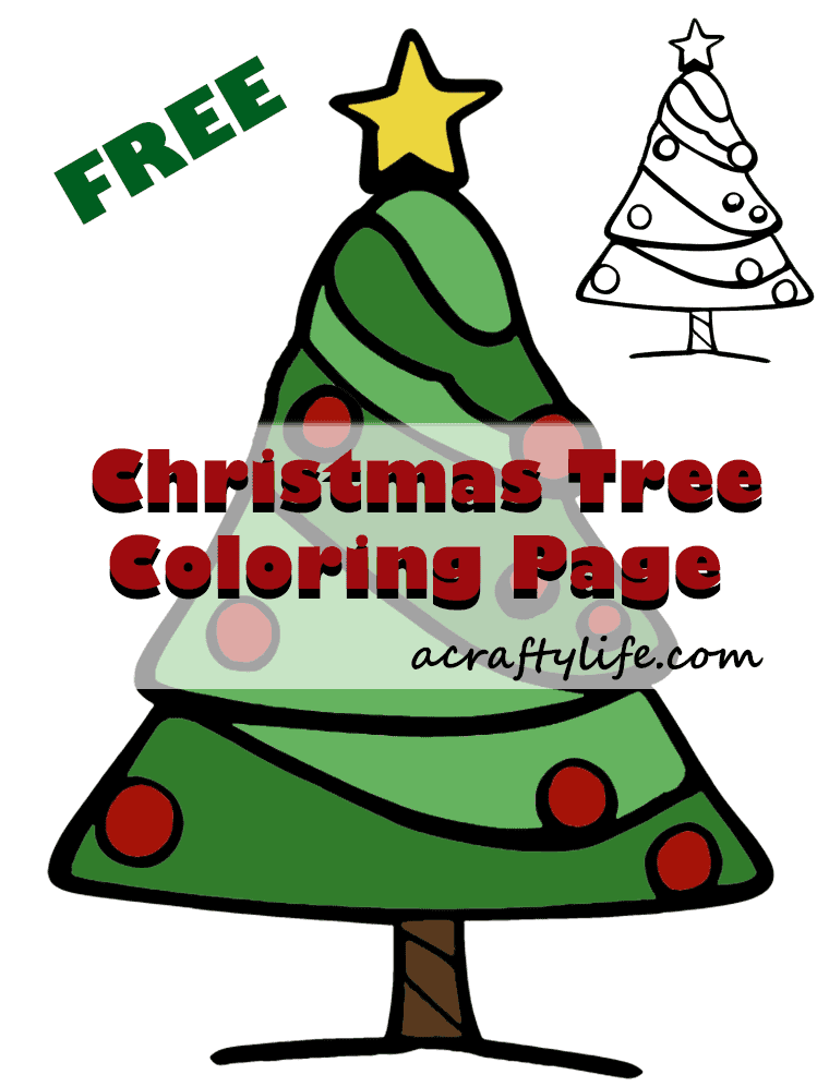 free Christmas tree coloring page