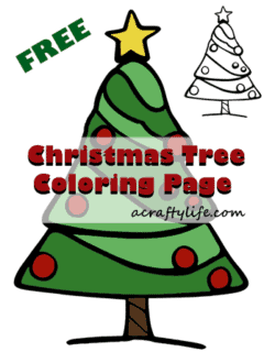 free Christmas tree coloring page