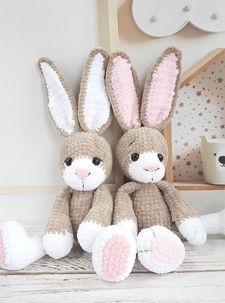 long ear crocheted rabbit 