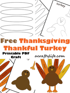 Thanksgiving thankful turkey printable craft