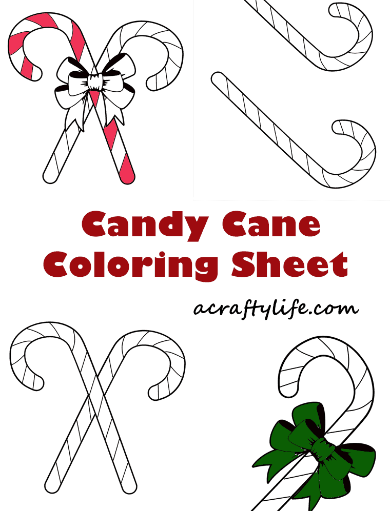 candy cane coloring sheet printable