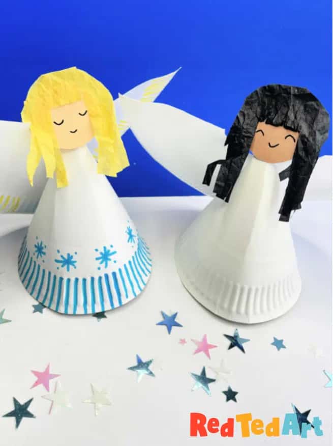 paper plate angel craft