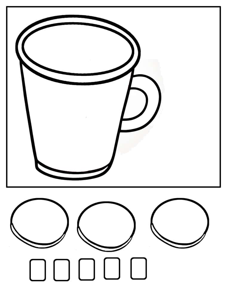 outline hot cocoa craft template printable