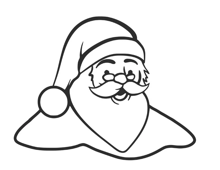 Santa head coloring sheet