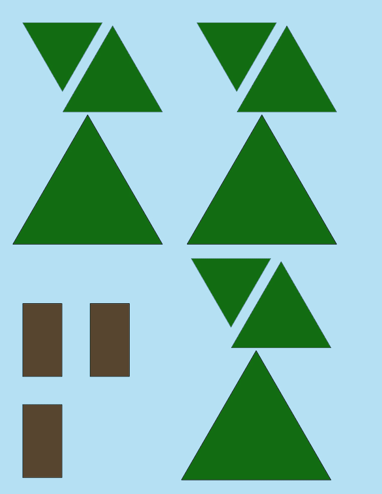 cut out winter tree shapes 