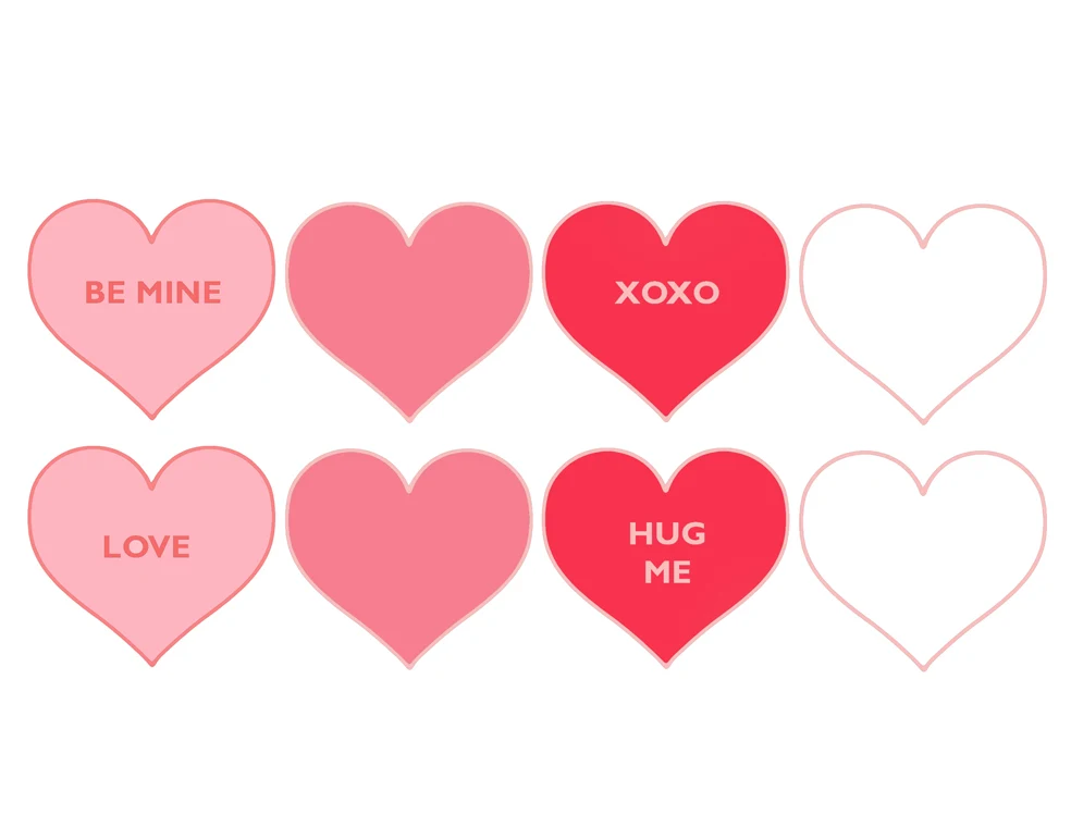 printable heart garland template