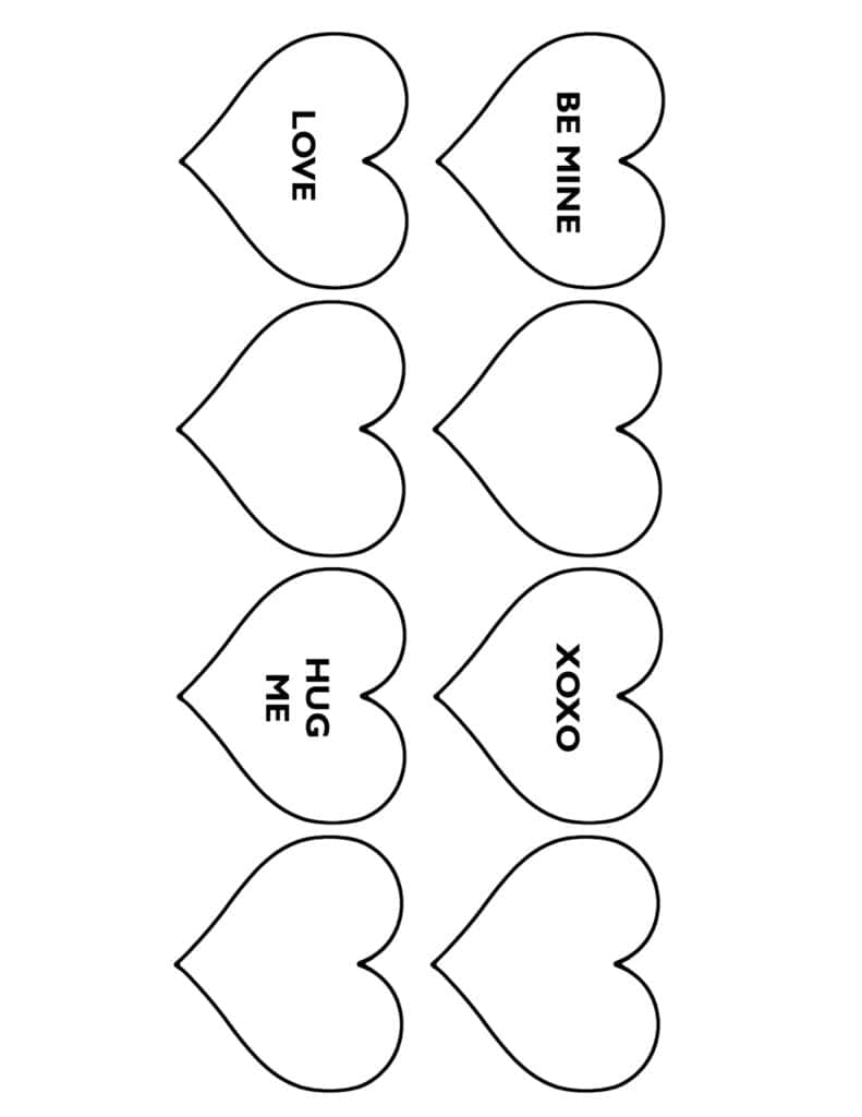 printable heart garland template words free PDF