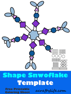 shape snowflake printable craft template