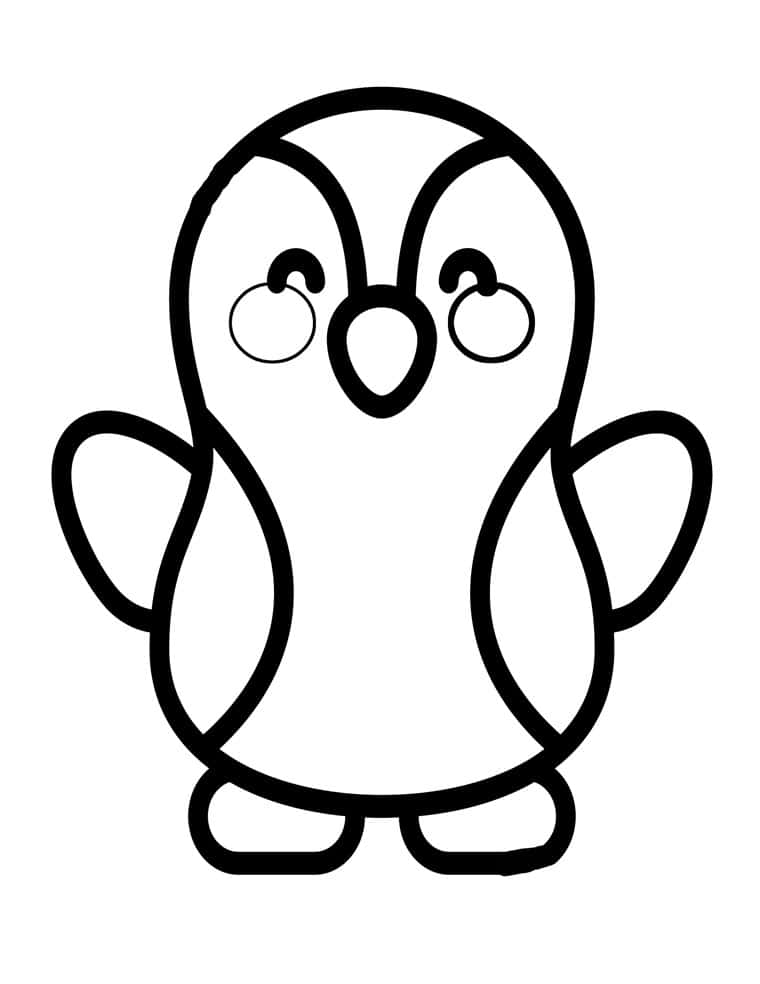 simple outline of a penguin printable