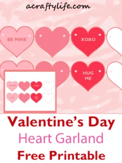 printable heart garland template free PDF