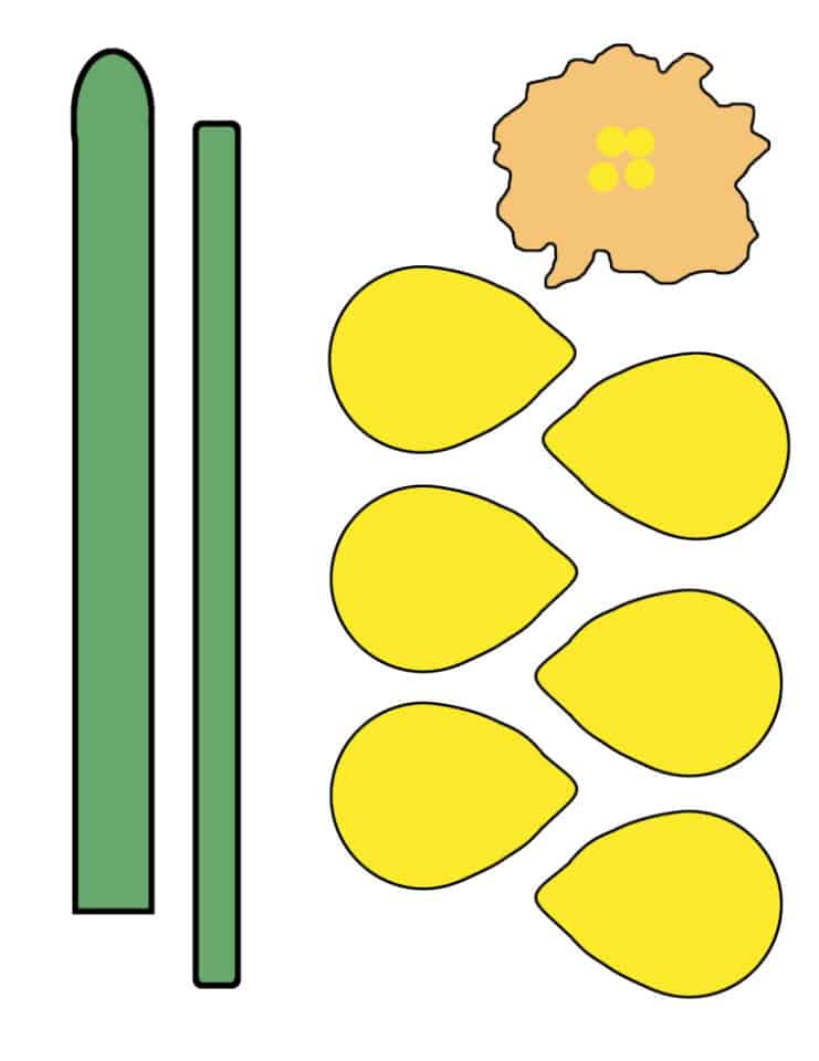 Easy Daffodil Printable Template Free Preschool Spring Flower Craft