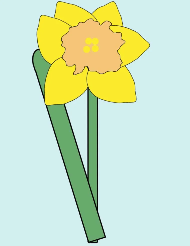 daffodil printable template outline for spring flower craft