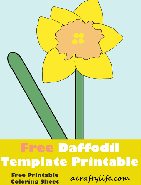 Easy Daffodil Printable Template Free Preschool Spring Flower Craft
