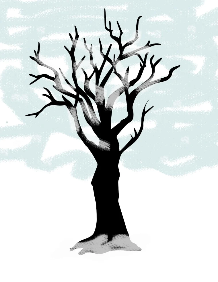 free winter tree craft printable snow