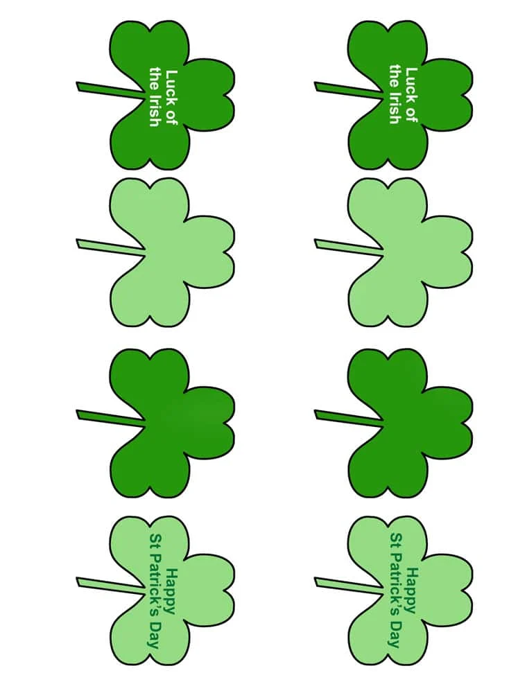 colored printable shamrock st patrick's day garland