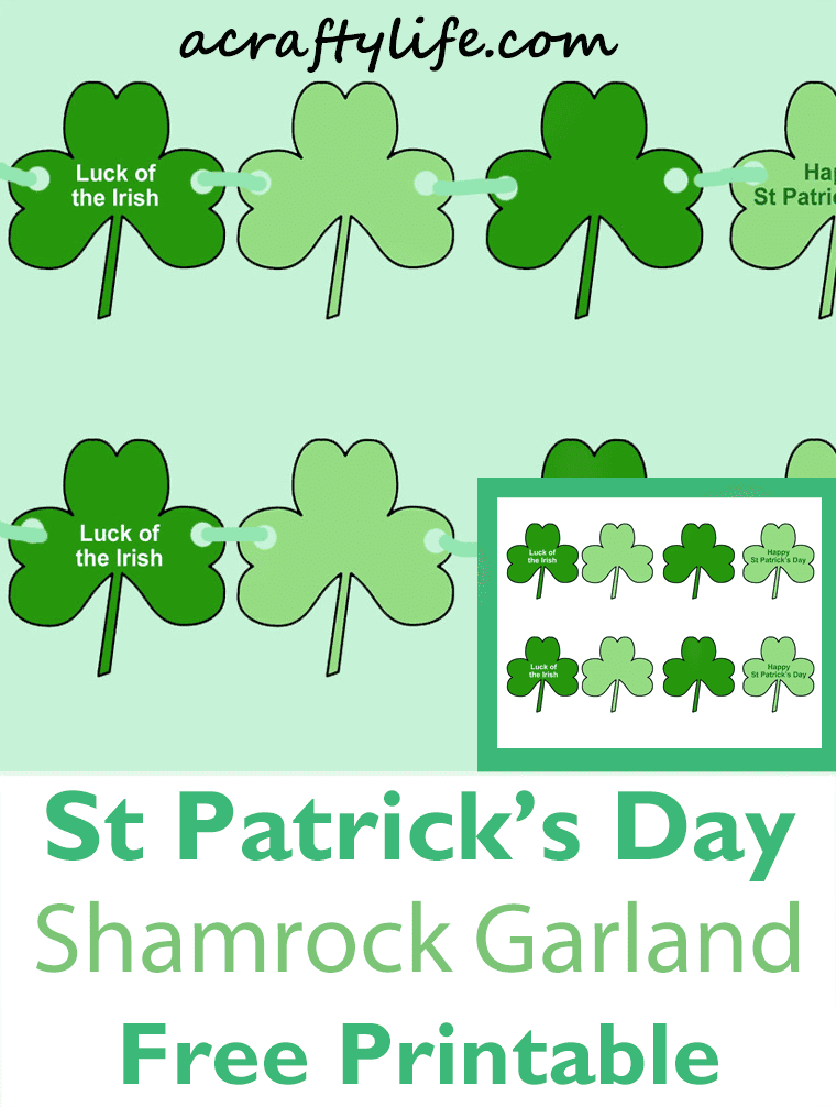 printable shamrock st patrick's day garland