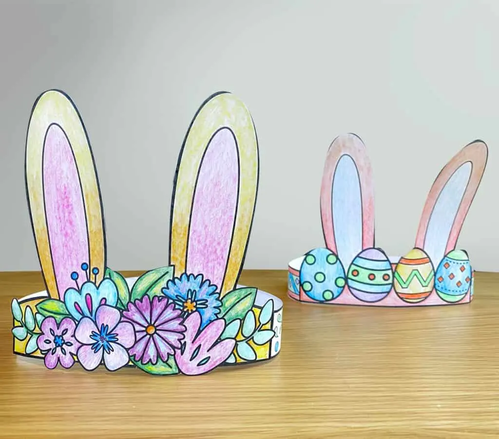 printable bunny ear crown craft