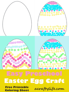 painted preschool Easter egg craft template