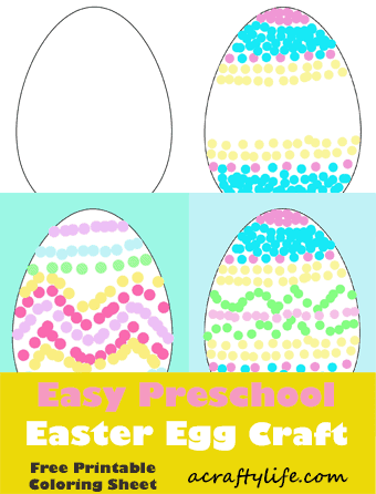 painted preschool Easter egg craft template