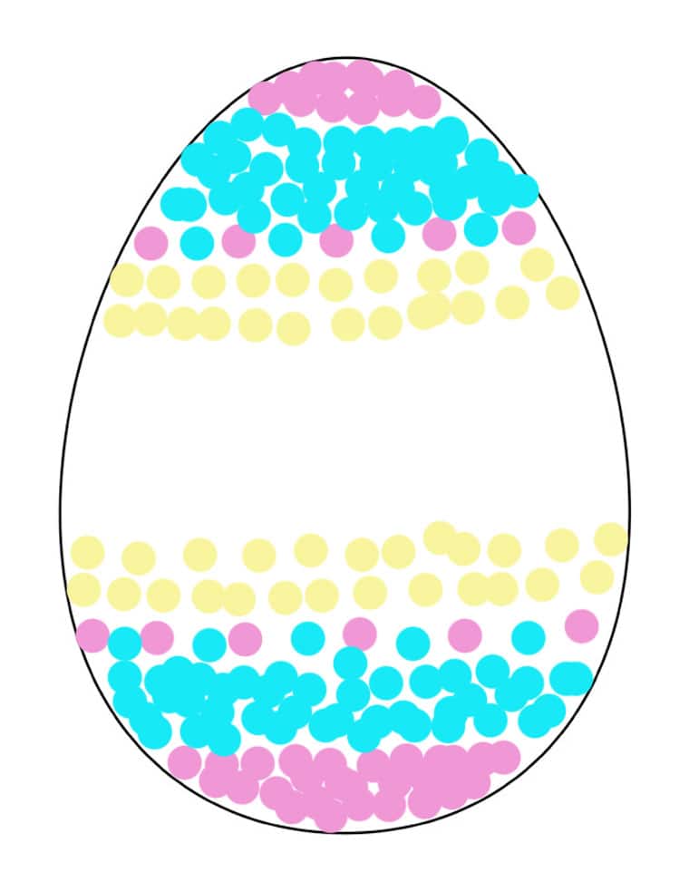 painted preschool Easter egg craft template